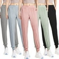 thumbnail image 3 of TFixol Pantalones de chándal para mujer, elásticos, de secado rápido, para yoga, correr, fitness, entrenamiento, informal, sólido, 3 of 8