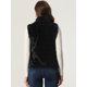 thumbnail image 3 of Chaleco Esponjoso para Mujer Abrigo de Piel Sintética sin Mangas con Cuello Alto Negro M, 3 of 6