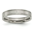 thumbnail image 1 of Grey Titanium Ring Band Wedding 4mm Brushed and Polished Roman Numerals, 1 of 6