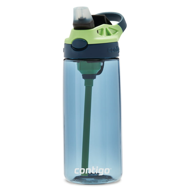 Contigo Aubrey Kids Cleanable Water Bottle with Silicone Straw and  Spill-Proof Lid, Dishwasher Safe, 14oz, Blueberry/Green Apple