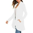 thumbnail image 4 of felwors  Long Sleeve Cardigan for Women Open Front Dressy Casual Fall Draped Lightweight Sweaters Cover Up Shrugs White, L, 4 of 7