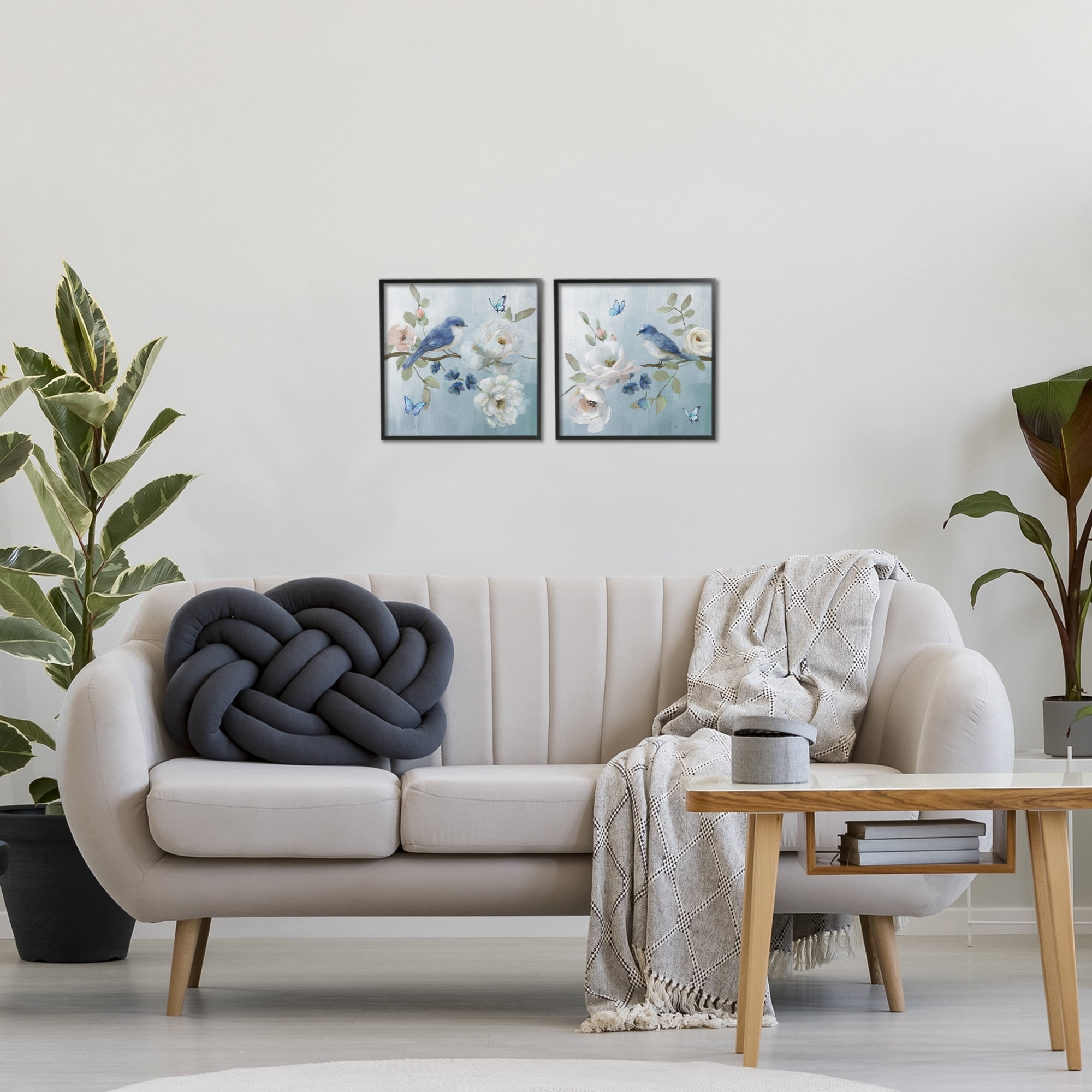 Stupell Industries Nature's Tranquility Florals 2 Piece Black Framed Giclee Art Set, design by Nan