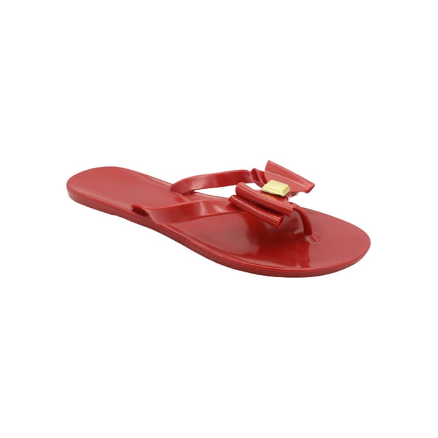 Sandalias de piso Exterior Charol Color Rojo Para Mujer