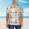 thumbnail image 4 of Balery Cute French Bulldog Print Men's Hawaiian Shirts Short Sleeve Beach Shirt Relaxed Fit Vacation Button Down Shirts-Small, 4 of 9