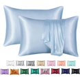 thumbnail image 3 of Set of 2 Lace Silk Pillowcases, Reversible Mulberry Silk and Wood Pulp Fiber Pillowcases, Standard Size 20" x 26", Cool Soft Silk Pillowcases, 3 of 5