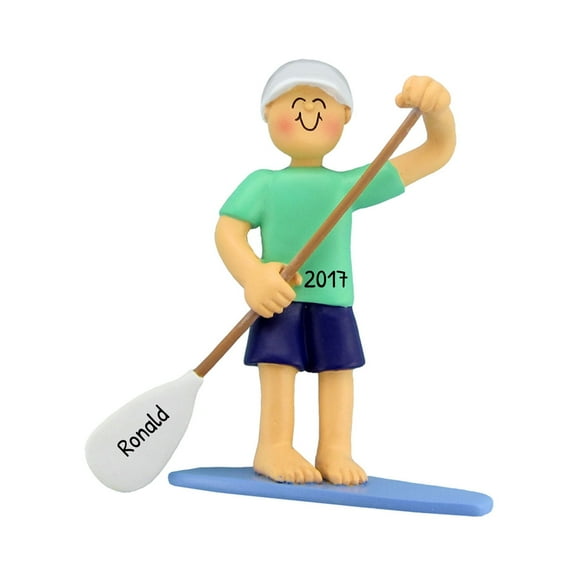 Personalized Paddle Board Ornament - Beach Ornaments for Christmas Tree 2024, Surfboard Ornaments for Christmas Tree, Paddleboard Ornament - Paddleboard Boy - Free Customization