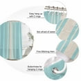 thumbnail image 3 of Aqua Beige Striped Bathroom Shower Curtains with 12 Hooks Polyester Waterproof Shower Curtain for Stalls and Bathtubs Modern Farmhouse Retro Lines Decorative Bathroom Privacy Curtain 36x72 Inches, 3 of 9