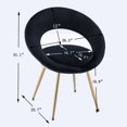 thumbnail image 4 of Motent Black Velvet Modern accent/Conversation Lounge Chair With Gold Plated Legs, unique appearance，Suitable For Office, Lounge, Living Room，set of 2, 4 of 9
