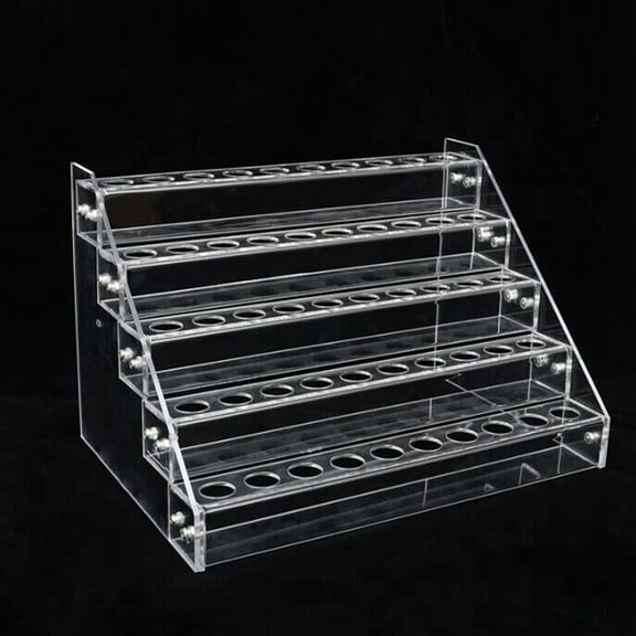 1 Set 5-Tier 45-Hole Acrylic Lipstick Display Stands Cosmetic Makeup Organizer Holder for Lipstick Nail Polish Eyeshadow Essential Oils Storage Clear 29.3x19x22.4cm