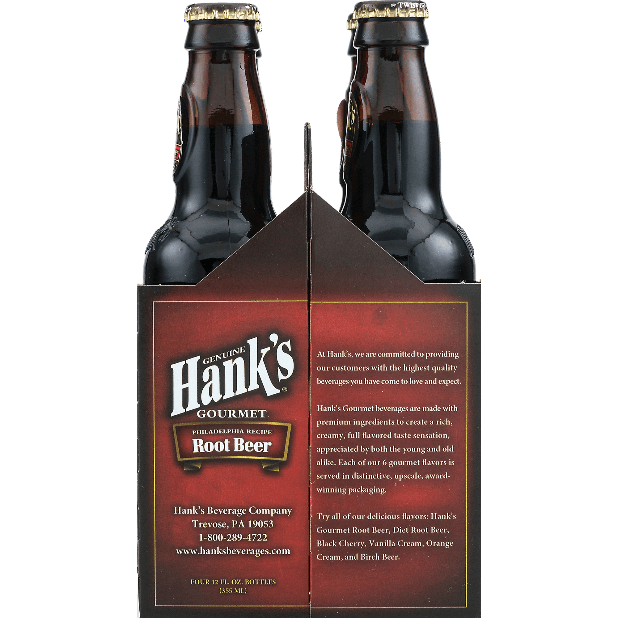 (Pack Of 6) Hanks Soda Root Beer 4 Pack 48 Fo (24 Bottles)