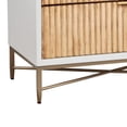 thumbnail image 4 of Eli 34 Inch 3 Drawer Small Dresser Nightstand, Corrugated Panels, White, Gold- Saltoro Sherpi, 4 of 6