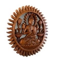 thumbnail image 5 of 12" Wooden Hand Carved Wall Hanging Serene Buddha Meditation Sculpture Statue Handmade Figurine Panel Relief Gift Home Decor Handcrafted Plaque, 5 of 6