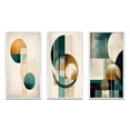 thumbnail image 2 of Designart "Retro Gold & Teal Full Moon Glory IV" Modern Geometric Framed Wall Art Set Of 3 - Gold Abstract Frame Gallery Set For Office Decor, 2 of 7