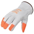 thumbnail image 2 of Hi Vis Cowhide Leather Gloves, Watch Your Hands, 3 Pairs, Large, SAFEGEAR, 2 of 3