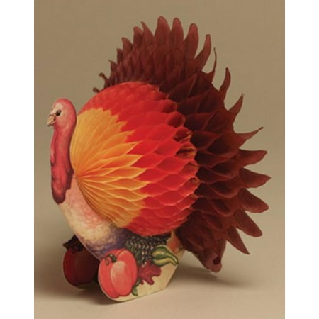 Pack Of 6 Large Thanksgiving Harvest Honeycomb Tissue Paper Turkey