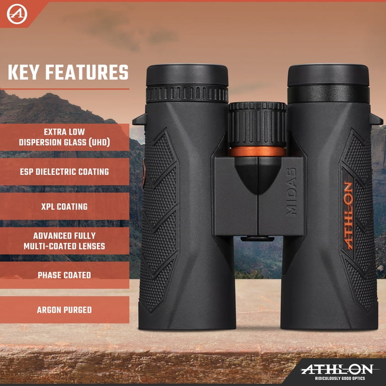 Athlon Binoculars Midas G2 - 8x42 Uhd Roof Prism Black - Walmart.com