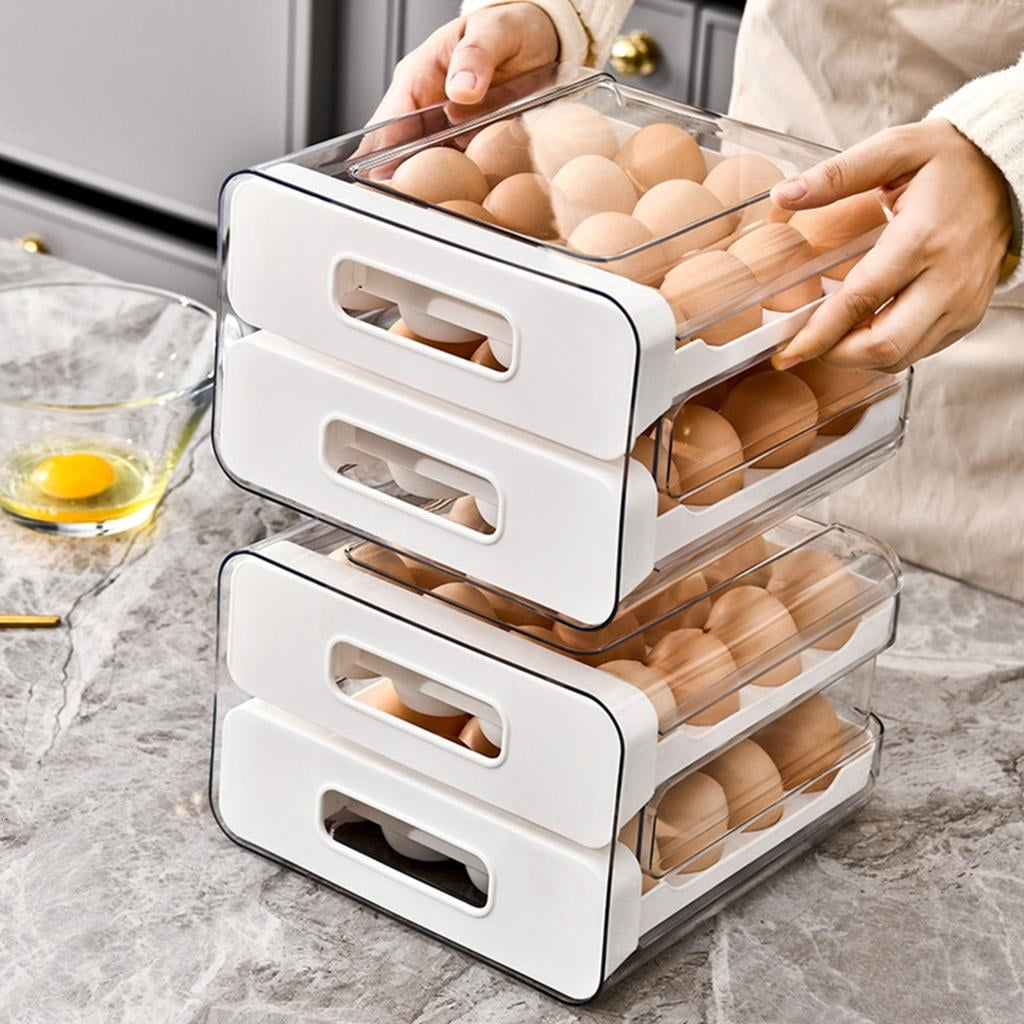 HannLk Eggs Holder for Refrigerator Drawer Eggs Container for Fridge Eggs Organizer