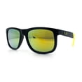 thumbnail image 4 of Kush Classic Matte Sport Horn Rim Plastic Color Mirror Sunglasses [Black Yellow - Yellow Mirror], 4 of 8