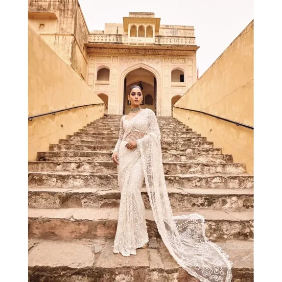 New Bollywood Blockbuster Design Saree with 5MM Sequins, Zalar & Net Blouse