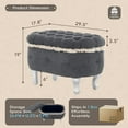 thumbnail image 5 of S-HOME 29.5 Inch Footboard Bench in Fabric Upholstered Design with Hidden Storage and Stylish Fringe for Any Room, 5 of 12