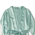 thumbnail image 4 of Glisme Silk Pajamas For Women Set Set Floral Lace Sleepwear Camisole Top Shorts And Robe 3Pcs Pjs Cozy Mint Green Home Clothes, 4 of 4