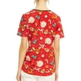 thumbnail image 2 of Scrubstar Women's Rudolph "Santa's Cookies" V-Neck Print Scrub Top, 2 of 6