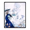 thumbnail image 1 of RYLABLUE Couverture de Paon en Polaire pour Canapé Ou Lit 58x80 Pouces, 1 of 3