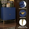 thumbnail image 4 of Boyel Living Nightstand with 2 Drawers, Modern Bedside Table with Gold Metal Legs End Tables for Bedroom, Blue, 4 of 8