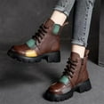 thumbnail image 6 of Tuphregyow New Arrival Women's Round Toe Lace Up Low Heel Short Woolen Boots with British Velvet, Perfect for Fall and Winter Fashion Trends Brown 40, 6 of 7