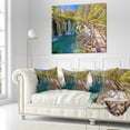 thumbnail image 3 of Designart Autumn in Plitvice Lakes - Landscape Photo Throw Pillow - 18x18, 3 of 5