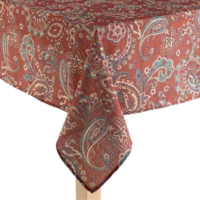 Harvest Season Paisley Tablecloth Rust Fabric Table Cloth 70 Round