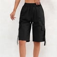 thumbnail image 5 of Dweltoz Cargo Shorts for Women High Waisted Casual Bermuda Shorts with Multi Pockets Summer Lightweight Knee Length Outdoor Short Pants,Black 2XL, 5 of 6