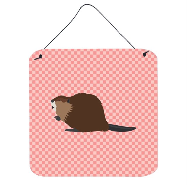 "Treasures Pink Eurasian Beaver Check Metal Print, 6hx6w" Caroline's Treasures BB7873DS66