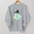 thumbnail image 5 of Jsaierl Women's Halloween Sweatshirts Plus Size Ghost Print Pullovers Soft Loose Fit Crewneck Long Sleeve Shirt Tops Halloween Party Supplies, Sizes S-2XL, 5 of 6