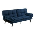 Mainstays Memory Foam Futon, Blue Faux Suede