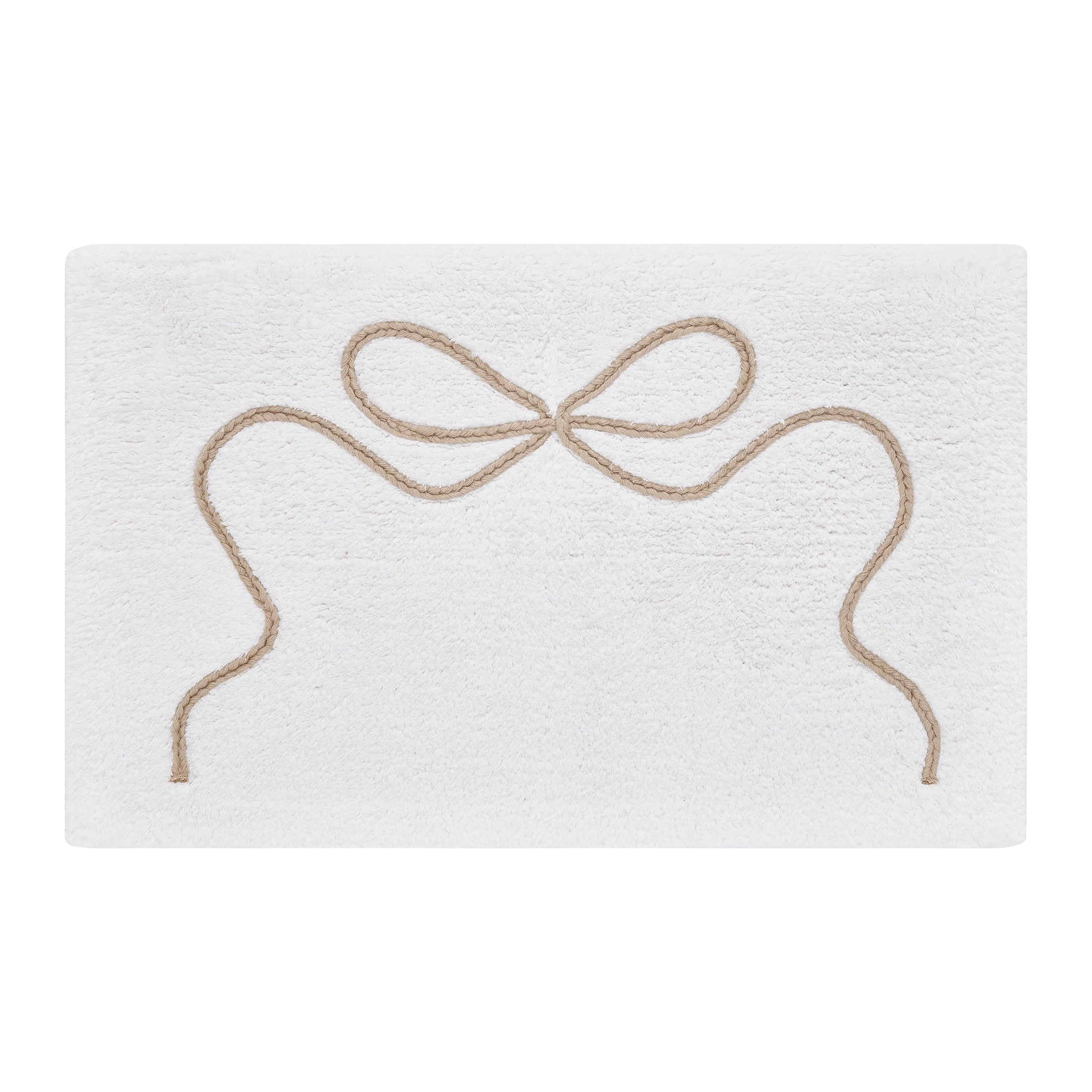 My Texas House Ivory Ribbon Cotton Bath Rug, 20" x 32"