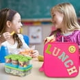 thumbnail image 2 of Insulated Lunch Bag With Adjustable Shoulder Strap, Nylon Preppy Lunch Box Large Insulated Lunch Bag Reusable Lunch Tote Bag with Smiley Preppy LunchBag, 2 of 10