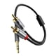 thumbnail image 4 of Cable RCA de 3,5 mm a RCA de 9,8 pies de largo con conector chapado en oro y PVC, adaptador de audio RCA a 2RCA de aluminio antidobleces para PC y TV, 4 of 10
