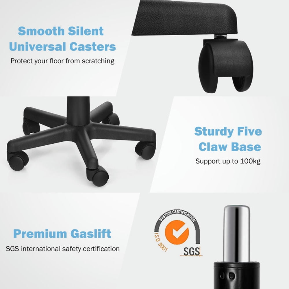 Demi Bonn Armless Computer Desk Chair with Height Adjustment and Breathable Mesh for Home Office, Blue