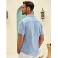 thumbnail image 5 of COOFANDY Mens Summer Button Down Shirts Short Sleeve Casual Summer Shirts Beach Wedding Shirts, 5 of 6