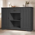 thumbnail image 3 of 45" Coffee Bar Cabinet, Buffet Sideboard with Shelves & Countertop, Storage for Kitchen & Living Room, Black, 3 of 6