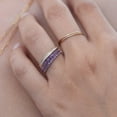 thumbnail image 5 of 14K Gold Amethyst Half Eternity Band, Stacking Matching Band, Thin Dainty Band, Engagement Ring Gift For Her, Half Eternity Band, 5 of 7