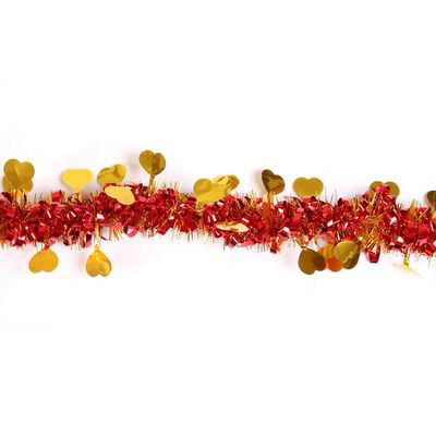 KABOER 2M Christmas Tinsel Twist Garland, Classic Shiny Sparkly Party Soft Tinsel Christmas Tree Ceiling Hanging