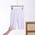 thumbnail image 2 of Pajama Pants Dqueduo Women's Fashion Regular Waist Comfy Casual Exercise Pajama Shorts Mid Length Rayon Spandex White XXXXL, 2 of 7