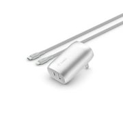 Belkin Boostcharge 37W PPS Dual Wall Charger, 3.3 ft USB-C to Lightning Cable, Apple MFi Certified, Compatible with Apple Devices, Silver