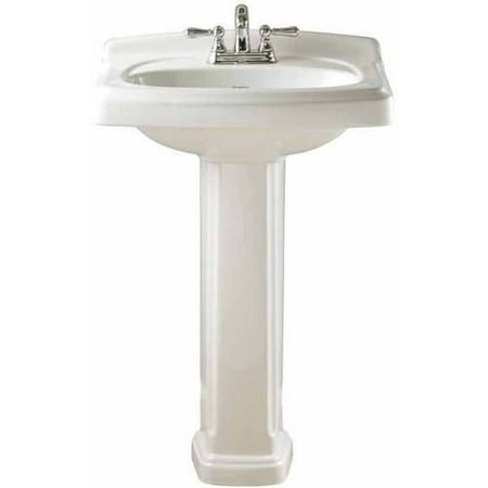 American Standard Service Sink Faucet - American Standard 0555.401.020 Portsmouth Two-Piece lavatory and Pedestal with Three Faucet Holes (4 Centers), Available in Various Colors