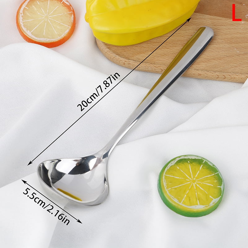 1Pcs Stainless Dinner Buffet Serving Spoon Round Soup Rice Western Restaurant 