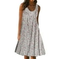 thumbnail image 1 of Outfmvch Robes d'Automne Robes pour Femmes Robe Grande Taille Robe Grande Taille Imprimé de Notes à Blocs de Couleur Contrastants devant Noué Col en V Taille Haute Robe Midi Évasée Robes pour Femmes Beige TG, 1 of 7