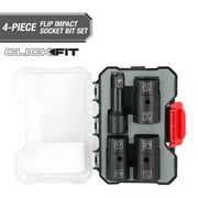 Hyper Tough 4-Piece Flip, Click Fit Mechanic Impact Socket and Ratchet Impact Set, 43023