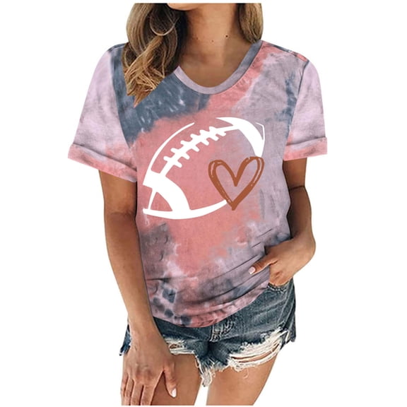 Women Short Sleeve Thin section Printed Fashion Durable Christmas gift Loose Fitting Sexy Lining Red Trendy Short Sleeve Size M